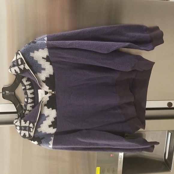 💕THE GREAT💕 The Fleece Half Zip Pullover ~ Navy Canyon Geo 1 NWT - Picture 10 of 16